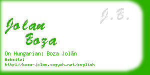 jolan boza business card